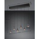 Trio 337010632 LED mennyezeti függőlámpa ROMEO | 7W integrált LED forrás | 700lm | 2300+3000+4000K | lehúzható