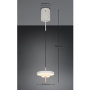 Trio T340210176 LED mennyezeti függőlámpa KEATON  | 10W integrált LED forrás | 1x1200lm | 2300+3000+4000K | a kábelen | Trio - SwitchDimmer | szürke