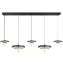 Trio T340210580 LED mennyezeti függőlámpa KEATON  | 50W integrált LED forrás | 1x5900lm | 2300+3000+4000K | a kábelen | Trio - SwitchDimmer | fekete | aranyszínű