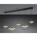 Trio T340210580 LED mennyezeti függőlámpa KEATON  | 50W integrált LED forrás | 1x5900lm | 2300+3000+4000K | a kábelen | Trio - SwitchDimmer | fekete | aranyszínű