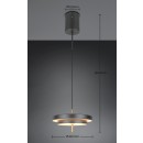 Trio T340219180 LED állólámpa KEATON  | 34W integrált LED forrás | 1x4000lm | 2300+3000+4000K | a kábelen | Trio - SwitchDimmer | fekete | aranyszínű