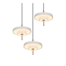 Trio T340230376 LED mennyezeti függőlámpa KEATON  | 10W integrált LED forrás | 3x1200lm | 2300+3000+4000K | Trio - SwitchDimmer | szürke