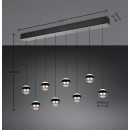 Trio SELECT  344410807  LED mennyezeti függőlámpa ORBIT  | 8x8W integrált LED forrás | 8x960lm | 2300+3000+4000K