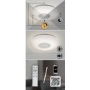 Rabalux 3509 LED mennyezeti lámpa hangszóróval Rodion 1x24W | 1800lm | 2700-6500K | RGB - CCT, szabályozható, Wi -Fi, időzítő, távirányítás, állítható világítási hőmérséklet, fehér