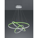 Trio 352710307 LED mennyezeti függőlámpa Aaron 1x80W | 7000 lm | 3000-6000K | IP20 | RGBW - szabályozható, távirányító, memória funkció, világítási hőmérséklet beállítása, WiZ technológia, nikkel