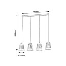 Rabalux 3544 mennyezeti függőlámpa Zenaida 4x60W | E27 - fekete, arany