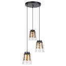 Rabalux 3545 mennyezeti függőlámpa Zenaida 3x60W | E27 - fekete, arany