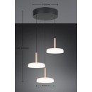Trio T354930365 LED mennyezeti függőlámpa CELESTE  | 3x7,5W integrált LED forrás | 3x750lm | 3000K