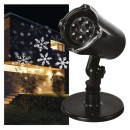 Emos DCPC04 LED dekorációs kivetítő - hópelyhek 3.6W | IP44 - hideg fehér, forgó fény, fekete