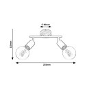 Rabalux 3977 mennyezetre szerelhető spotlámpa Lamar 2x40W | E27 - fekete, fa