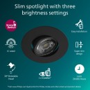 Philips 8721103038074 LED süllyeszthető lámpa Cilantro | 5W integrált LED forrás | 550lm | 4000K | fekete
