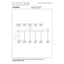 Lucide L134971602 LED mennyezeti függőlámpa DILENKO  | 5x3,5W integrált LED forrás | 5x140lm | 2700K