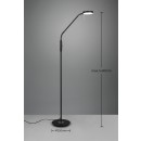 Trio 423310132 LED állólámpa Monza 1x12W | 1400lm | 2300+3000+4000K - memóriafunkció, szabályozható, rugalmas kar, fekete