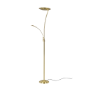 Trio 424310208 LED állólámpa Granby 1x29W+6,5W | 3400lm+650lm | 2700K+3200K+4000K - szabályozható, memóriafunkció, külön kapcsolók, sárgaréz