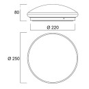 Sylvania 0043426 mennyezetre szerelhető lámpa START ECO SURFACE IP44 | 1025lm | 3000K/4000K - fehér