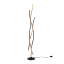 Trio 441210308 LED állólámpa Blaze 1x8W | 3250lm | 2300K+3000K+4000K - memóriafunkció, szabályozható, lábkapcsoló, fekete, sárgaréz