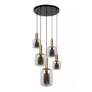 Lucide 45494/15/65 mennyezeti függőlámpa Joanet 5x40W | E27 - füstszürke, üveg