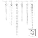 Emos DCPC06 LED karácsonyi fényfüzér - jégcsapok 6 db 2 m 160 LED | 3,6 W | IP44 - hideg fehér, átlátszó