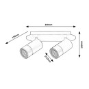 Rabalux 5070 mennyezetre szerelhető spotlámpa Zircon 2x5W | GU10 - fekete, ezüst