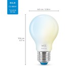 WiZ 8719514552081 LED intelligens izzó 1x6,7W | E27 | 806lm | 2700-6500K - szabályozható, hangolható fehér, matt fehér