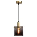 Rabalux 5222 mennyezeti függőlámpa Donati 1x40W | E27 - arany, füstüveg