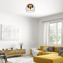 Rabalux 5293 mennyezetre szerelhető lámpa Kamala 3x25W | E27 - fekete, fa