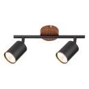 Rabalux 5296 mennyezetre szerelhető spotlámpa Edmund 2x25W | GU10 - fautánzat, fekete