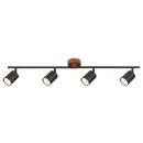 Rabalux 5298 mennyezetre szerelhető spotlámpa Edmund 4x25W | GU10 - fautánzat, fekete
