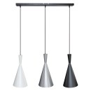 Rabalux 5312 mennyezeti függőlámpa Trincola 3x40W | E27 - fekete, ezüst, fehér