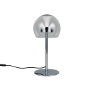 Trio T531610106 LED asztali lámpa FLYNT  | 8W integrált LED forrás | 1x880lm | 2300+3000+4000K | kapcsolóval | fényerőszabályzó | króm | átlátszó