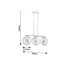 Rabalux 5361 mennyezeti függőlámpa Cortado 3x40W | E27 - fekete