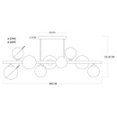 Globo 56133-9D LED mennyezetre szerelhető lámpa Riha 9x3W | 720lm | G9 | 3000K - fekete, füst