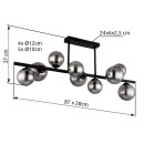 Globo 56133-9D LED mennyezetre szerelhető lámpa Riha 9x3W | 720lm | G9 | 3000K - fekete, füst