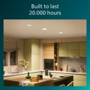 Philips 8721103038012 LED süllyeszthető lámpa Cilantro  | 5W integrált LED forrás | 500lm | 2700K | fehér