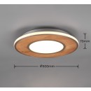 Trio 626610207 LED mennyezeti lámpa Deacon 1x37W | 4400lm | 2700-6000K - 3 fázisú szabályozás, fa