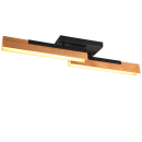 Trio 641610232 LED mennyezetre szerelhető lámpa Kerala 2x12,5W | 3000lm | 3000K - állítható, 3 fázisú fényerőszabályzás, fekete, fa