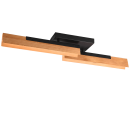 Trio 641610232 LED mennyezetre szerelhető lámpa Kerala 2x12,5W | 3000lm | 3000K - állítható, 3 fázisú fényerőszabályzás, fekete, fa