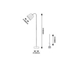 Rabalux 6639 állólámpa Godric 1x25W | E27 - fekete, szürke