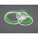 Trio 670710532 LED mennyezetre szerelhető lámpa Winona 1x28W+10W | 3200lm | 2700-6500K | RGB - szabályozható, éjszakai üzemmód, távirányító, nikkel
