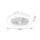 Rabalux 71348 LED ventilátor világítással Dalfon | 24W integrált LED forrás | 2200lm | 3000-6500K | távirányítás | fényerőszabályzó | fehér