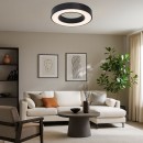 Rabalux 71361 LED mennyezetre szerelhető lámpa Cirano | 45W integrált LED forrás | 2700lm | 3000-6500K | távirányítás | fényerőszabályzó | fekete