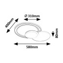 Rabalux 98071402 LED mennyezetre szerelhető lámpa Stavros  | 40W integrált LED forrás | 2660lm | 3000-6500K