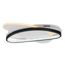 Rabalux 71469 LED mennyezetre szerelhető lámpa Brantiel | 57W integrált LED forrás | 3250lm | 3000-6000K | távirányítás | fényerőszabályzó | fekete