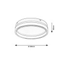 Rabalux 71478 LED mennyezetre szerelhető lámpa Seraphiel | 18W integrált LED forrás | 1110lm | 3000-6500K | távirányítás | fényerőszabályzó | fekete