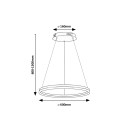 Rabalux 98072301 LED mennyezeti függőlámpa Isaure  | 35W integrált LED forrás | 2200lm | 3000+4000+6500K