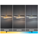 Rabalux 72400 LED mennyezeti függőlámpa Isidora | 50W integrált LED forrás | 4000lm | 3000-6500K | távirányítás | fényerőszabályzó | a kábelen | bézs