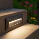 Rabalux 77189 LED kültéri fali lámpa Kavala | 6W integrált LED forrás | 300lm | 3000/4000/6000K | fekete