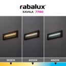 Rabalux 77190 LED kültéri fali lámpa Kavala | 6W integrált LED forrás | 250lm | 3000/4000/6000K | fekete