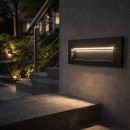 Rabalux 77190 LED kültéri fali lámpa Kavala | 6W integrált LED forrás | 250lm | 3000/4000/6000K | fekete