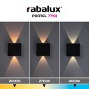 Rabalux 77191 LED kültéri fali lámpa Portel | 2W integrált LED forrás | 160lm | 2700/4000K | fekete